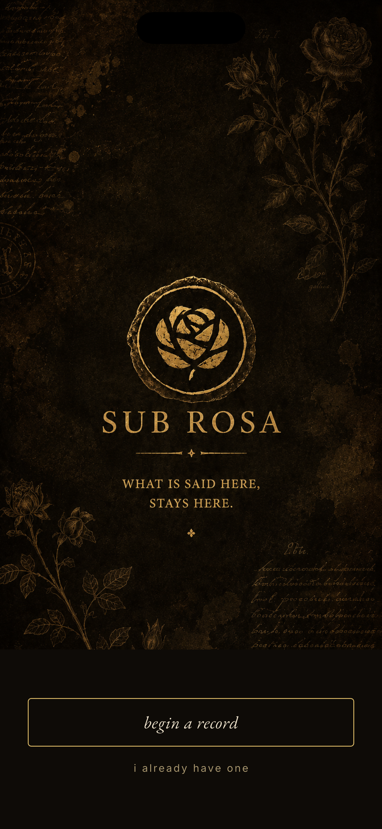 Sub Rosa splash screen